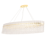 Люстра подвесная овальная с рельефными стеклянными панелями и золотым металлическим каркасом Textured Glass Chandelier варинант исполнения - 1 | Loft Concept в Костроме