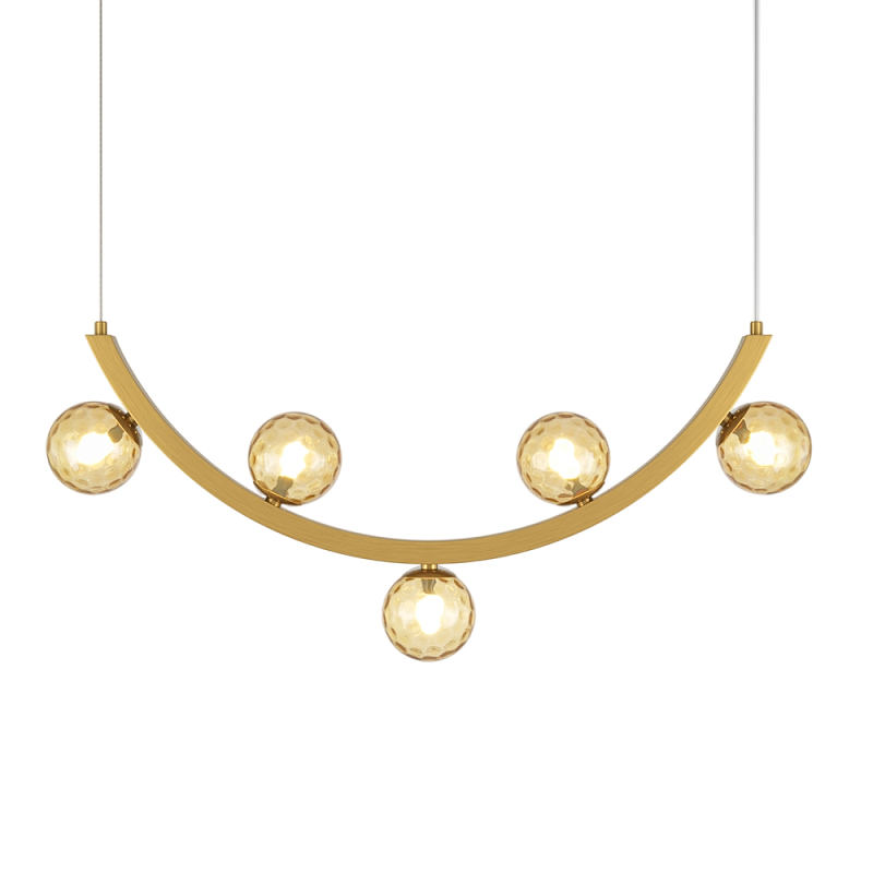 Люстра подвесная Ambre 3000К 12Вт Латунь Прозрачное Стекло в Костроме | Loft Concept 