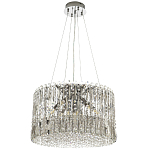 Круглая люстра с металлическими и хрустальными подвесками Bonnay Crystal Chrome Chandelier варинант исполнения - 4 | Loft Concept в Костроме
