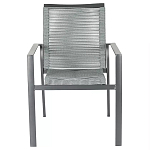 Стул темно-серый с высокой плетеной спинкой и сиденьем Braided Strength варинант исполнения - 1 | Loft Concept в Костроме