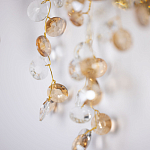 Бра золотого цвета с ветвями и прозрачными хрустальнымих подвесками Droplet Chandelier варинант исполнения - 5 | Loft Concept в Костроме