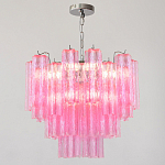 Элитная Люстра Textured Glass Pink Chandelier Ярко Розовое стекло варинант исполнения - 3 | Loft Concept в Костроме