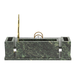 Настольный письменный набор из змеевика с подставкой под календарь и часами Successful Leader варинант исполнения - 3 | Loft Concept в Костроме