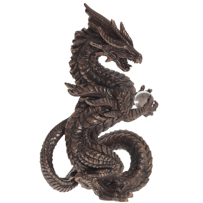 Декоративная статуэтка Дракон Dark Bronze Dragon Holding Sphere Statuette Коричневый Темная бронза Декоративная статуэтка Дракон Dark Bronze Dragon Holding Sphere Statuette Коричневый Темная бронза в Костроме | Loft Concept