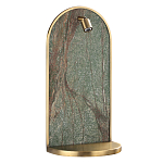 Настенный светильник зеленого цвета с бронзовой рамкой овальной формы с полкой Herbarium  варинант исполнения - 1 | Loft Concept в Костроме