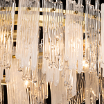 Люстра круглая с прозрачными стержнями разной длины Textured Glass Chandelier варинант исполнения - 5 | Loft Concept в Костроме