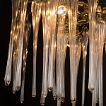 Люстра подвесная круглая в виде ветвей деревьев бронзового цвета с прозрачными подвесками-каплями Droplet Chandelier варинант исполнения - 6 | Loft Concept в Костроме