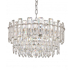 Круглая люстра с хрустальными подвесками на серебряном каркасе Gorgeous Crystal Light варинант исполнения - 10 | Loft Concept в Костроме