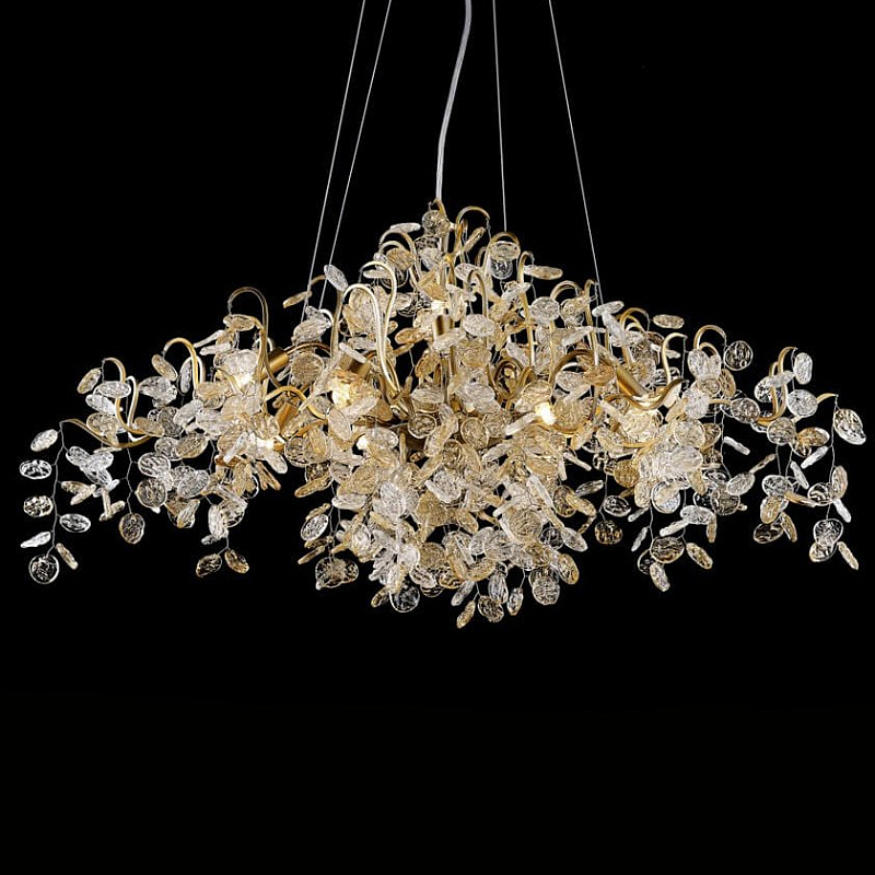 Люстра FAIRYTREE Chandelier Gold 9 Прозрачное Стекло Золотой Люстра FAIRYTREE Chandelier Gold 9 Прозрачное Стекло Золотой в Костроме | Loft Concept