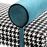 Банкетка Banquette PIED DE POULE с принтом гусиная лапка и синими подлокотниками  варинант исполнения - 3 | Loft Concept в Костроме