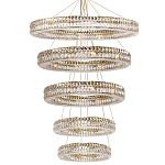 Многоярусная Люстра Elizabeth Золото Вертикальная композиция из пяти хрустальных светильников варинант исполнения - 1 | Loft Concept в Костроме