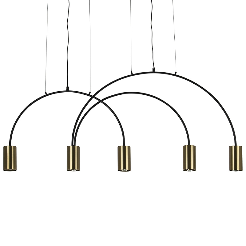 Линейный светильник с дугообразным каркасом Daviau Linear Arch Light 5 Латунь Черный Линейный светильник с дугообразным каркасом Daviau Linear Arch Light 5 Латунь Черный в Костроме | Loft Concept