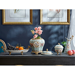 Кувшин с цветочным рисунком и бронзовой ручкой Blue Garden варинант исполнения - 4 | Loft Concept в Костроме