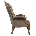 Кресло с мягкой обивкой из коричневого велюра на 4-х деревянных ножках Evelyn Classical Armchair варинант исполнения - 1 | Loft Concept в Костроме