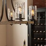 Люстра подвесная с восемью прозрачными стеклянными цилиндрическими плафонами в стиле лофт Feiss варинант исполнения - 8 | Loft Concept в Костроме