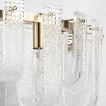 Бра с металлическим основанием золотого цвета и хрустальными подвесками Textured Glass варинант исполнения - 6 | Loft Concept в Костроме