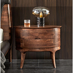 Прикроватный столик из дерева с 2-мя ящиками Moon Walnut Furniture варинант исполнения - 2 | Loft Concept в Костроме
