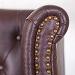 Кресло из натуральной кожи на 4-х деревянных ножках из массива бука Thomas Armchair brown варинант исполнения - 4 | Loft Concept в Костроме