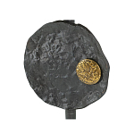 Столик приставной с абстрактным основанием и акцентом в виде золотистого диска Heavenly Space варинант исполнения - 5 | Loft Concept в Костроме