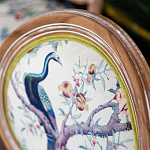 Стул из массива бука с изображением птиц и цветов Beige Green Chinoiserie Garden Chair варинант исполнения - 4 | Loft Concept в Костроме