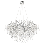 Люстра подвесная с прозрачными стеклянными подвесками в форме капель Диаметр 100 см Droplet Chandelier варинант исполнения - 14 | Loft Concept в Костроме