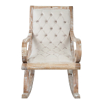 Кресло-качалка с мягкой обивкой из льна Ella Armchair beige варинант исполнения - 1 | Loft Concept в Костроме