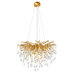 Люстра подвесная с прозрачными стеклянными подвесками в форме капель Диаметр 60 см Droplet Chandelier варинант исполнения - 2 | Loft Concept в Костроме