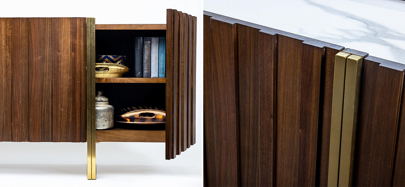 Комод с мраморной столешницей Walnut Veneer Комод с мраморной столешницей Walnut Veneer - Loft-Concept в Костроме