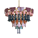 Люстра круглая с декором из разноцветных элементов в виде листьев Changing Seasons варинант исполнения - 10 | Loft Concept в Костроме