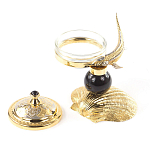 Икорница с декором "Стерлядка на ракушке" с гравировкой на подставке из натурального камня Обсидиан Decorative Cavair Dishes варинант исполнения - 2 | Loft Concept в Костроме