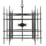 Люстра черная квадратной остроконечной формы Black Square варинант исполнения - 3 | Loft Concept в Костроме