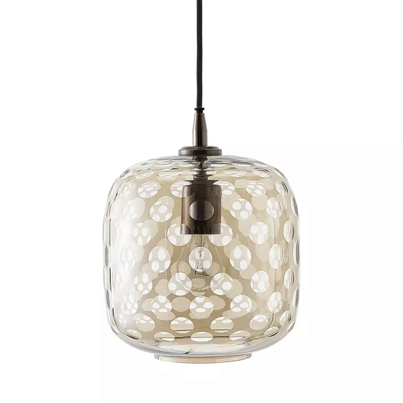 Подвесной светильник с плафоном из стекла с рельефным узором Glass lampshade with Relief Pattern Коричневый Подвесной светильник с плафоном из стекла с рельефным узором Glass lampshade with Relief Pattern Коричневый в Костроме | Loft Concept