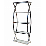 Металлический стеллаж со стеклянными полками Molecule варинант исполнения - 1 | Loft Concept в Костроме