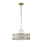 Подвесной светильник цвета латунь с белым матовым плафоном с геометрическим рисунком Feiss варинант исполнения - 2 | Loft Concept в Костроме