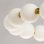 Люстра круглая с матовыми белыми шарами PEARLS Suspension варинант исполнения - 10 | Loft Concept в Костроме