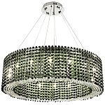 Круглая люстра с хрустальными подвесками хром Crystal Art Chrome Green Chandelier 16 варинант исполнения - 2 | Loft Concept в Костроме