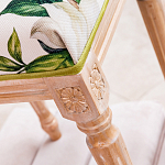 Банкетка из натурального бука золотистая с изображением птиц и цветов Blooming Bird варинант исполнения - 4 | Loft Concept в Костроме