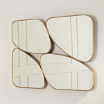 Зеркало в ассиметричной раме золотистого цвета Chaotic варинант исполнения - 3 | Loft Concept в Костроме
