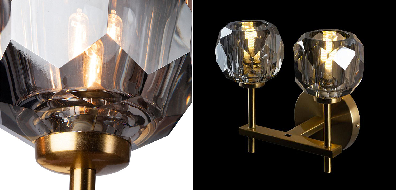Бра RH Boule de Cristal Double Sconce smoky Бра RH Boule de Cristal Double Sconce smoky - Loft-Concept в Костроме