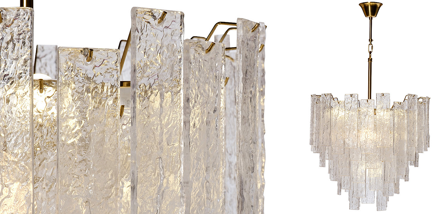 Люстра Dorit Textured Glass Rectangular Chandelier Люстра Dorit Textured Glass Rectangular Chandelier - Loft-Concept в Костроме