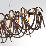 Люстра подвесная линейная с переплетенными металлическими лентами и цепочками Atlantis Chain варинант исполнения - 5 | Loft Concept в Костроме