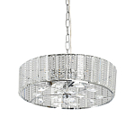 Люстра круглая на цепи цвета хром с прозрачными рельефными хрустальными пластинами Textured Glass Chandelier варинант исполнения - 1 | Loft Concept в Костроме