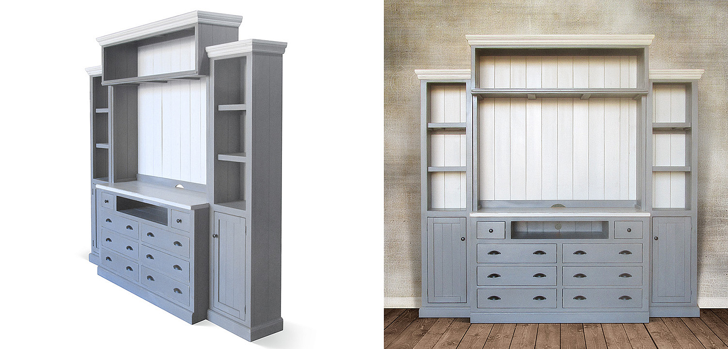 Шкаф-стеллаж Sandro Provence HARMONIE Weathered Grey Шкаф-стеллаж Sandro Provence HARMONIE Weathered Grey - Loft-Concept в Костроме