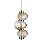 Подвесной светильник с 3-мя рифлеными стеклянными шарами Marcelh Light варинант исполнения - 1 | Loft Concept в Костроме