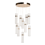 Люстра каскадная с прозрачными цилиндрическими плафонами Jenae Glass Tube Lighting варинант исполнения - 2 | Loft Concept в Костроме