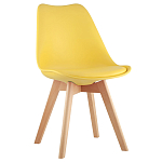 Стул с основой из пластика и мягким сиденьем Arvika Yellow варинант исполнения - 1 | Loft Concept в Костроме