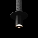 Подвесной светильник с узким цилиндрическим плафоном и черным металлическим декором Concrete Pipe варинант исполнения - 7 | Loft Concept в Костроме