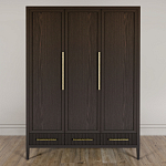 Большой Шкаф Primo Темный орех с 3 дверьми и 3 выдвижными ящиками варинант исполнения - 1 | Loft Concept в Костроме