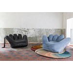 Дизайнерское плюшевое розовое кресло в форме руки Poltronova Joe Plush Taffy Pink Armchair варинант исполнения - 7 | Loft Concept в Костроме