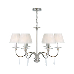 Люстра цвета никель с прозрачными стеклянными подвесками в форме капель Elstead Lighting варинант исполнения - 2 | Loft Concept в Костроме